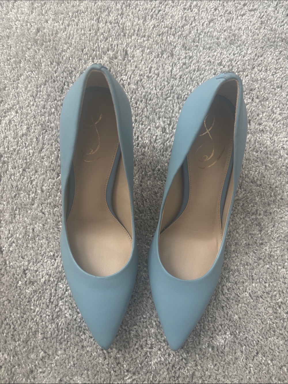Designer Light Blue Pointed Toe Pumps